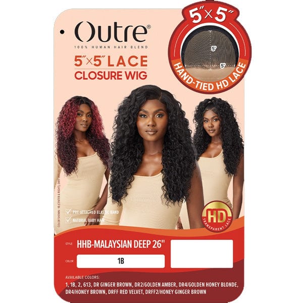 Outre Human Hair Blend 5x5 Lace Closure Wig - HHB MALAYSIAN DEEP 26