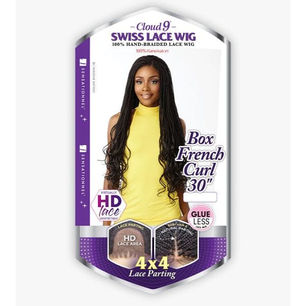Sensationnel Cloud 9 4x4 Braid Lace Front Wig - BRAIDED BOX FRENCH CURL 30�� - Airhomei