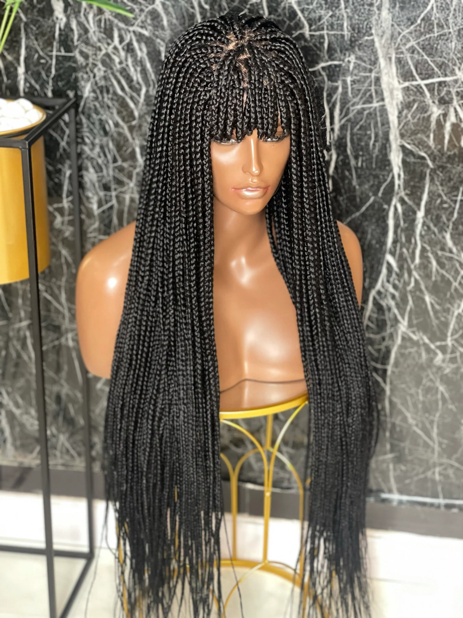 Kelly- Long Box braids wig with bangs - Airhomei