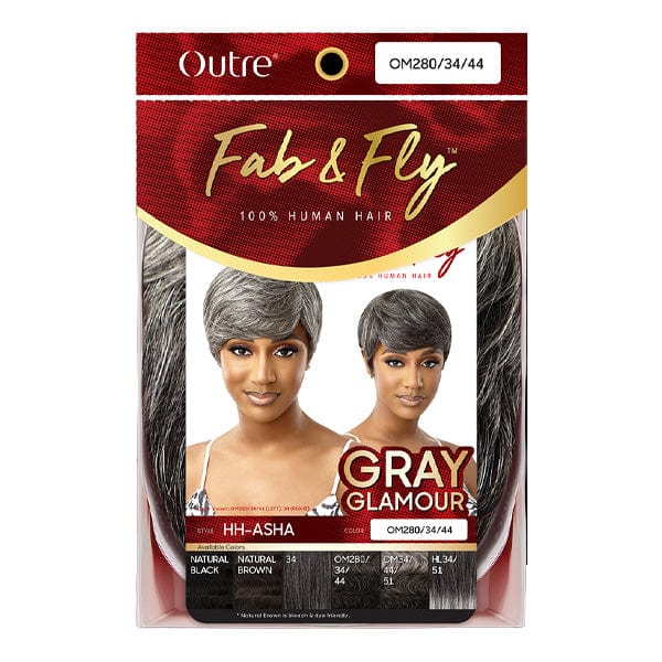 Outre 100% Human Hair Fab & Fly Gray Glamour Full Cap Wig - ASHA - Airhomei