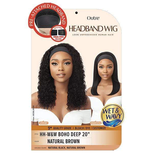 Outre 100% Human Hair WET & WAVY Headband Wig - BOHO DEEP 20