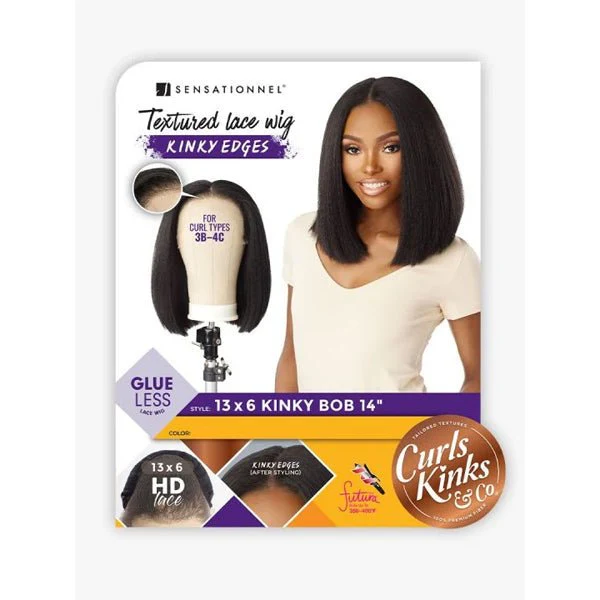 Sensationnel Kinky Edges Kinks & Co 13x6 HD Lace Front Wig - 13x6 KINKY BOB 14