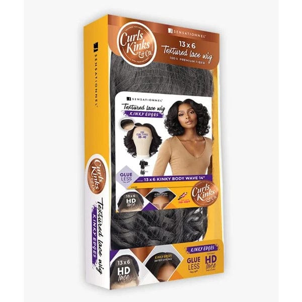 Sensationnel Kinky Edges Kinks & Co 13x6 HD Lace Front Wig - 13x6 KINKY BODY WAVE 14