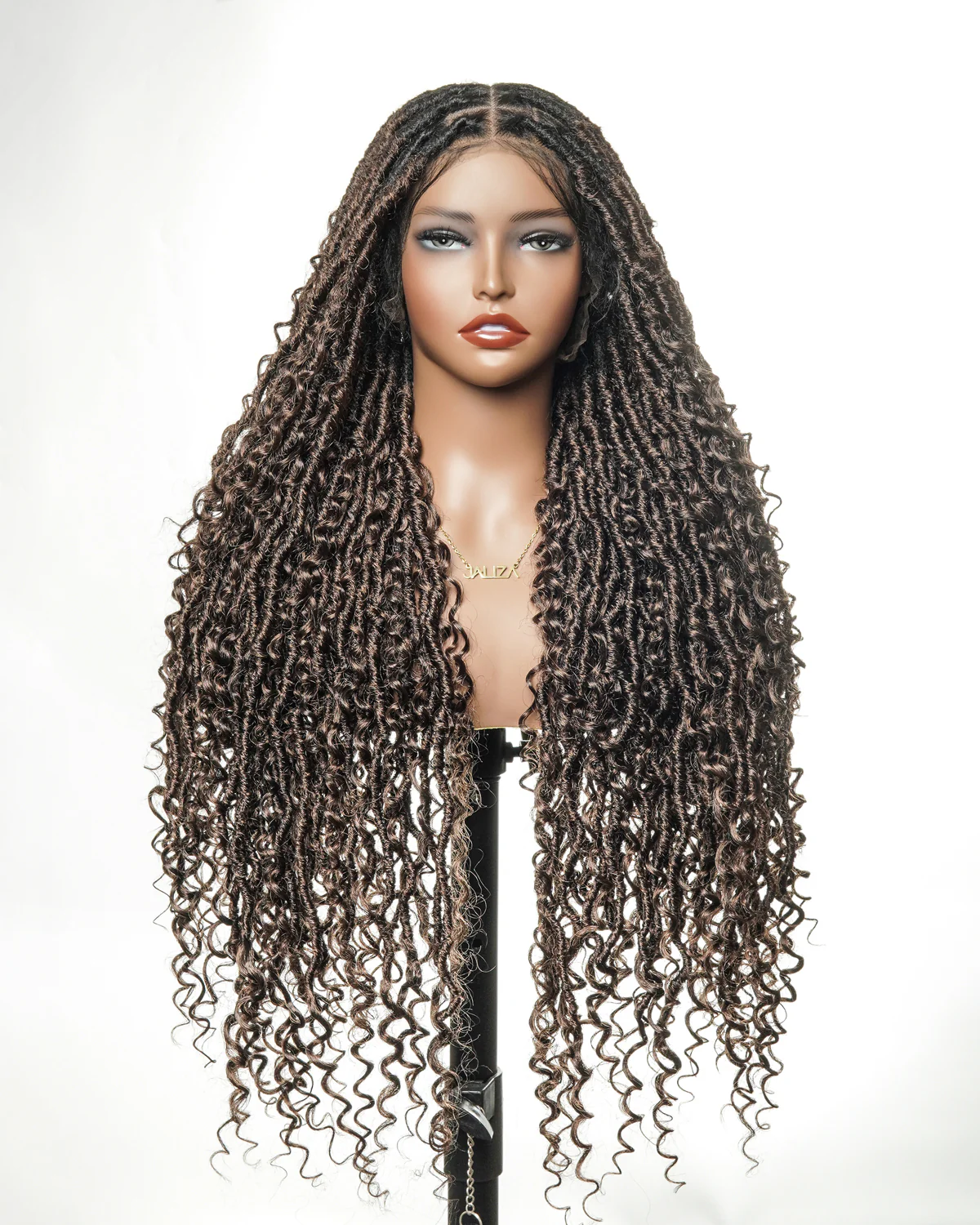 Salon-level Knotless Boho Style Locs Braided Wig Full Lace 86 Strands 30