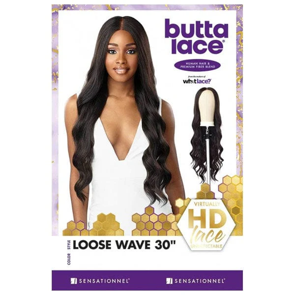 Sensationnel Butta Human Hair Blend Lace Front Wig - LOOSE WAVE 30