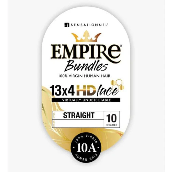 Sensationnel 100% Human Hair Empire Bundles 4x4 HD Closure - STRAIGHT 12