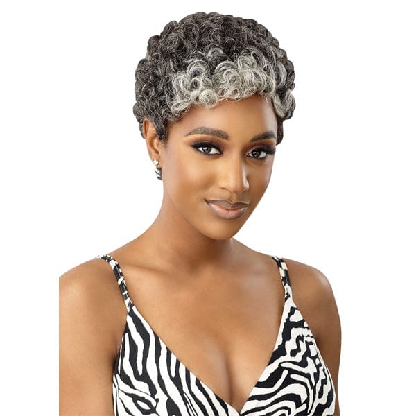 Outre 100% Human Hair Fab & Fly Gray Glamour Full Cap Wig - HH DINA - Airhomei