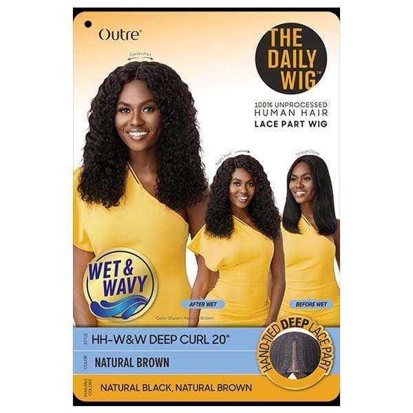 Outre The Daily Wig 100% Human Hair Wey & Wavy Wig - DEEP CURL 20
