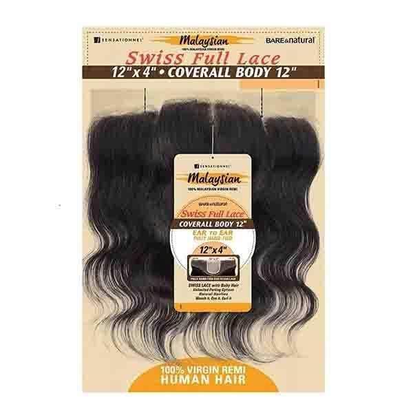 Sensationnel Bare & Natural Frontal Lace Closure Malaysian Virgin Remi - 12x4  Swiss Lace CLOSURE Body 12