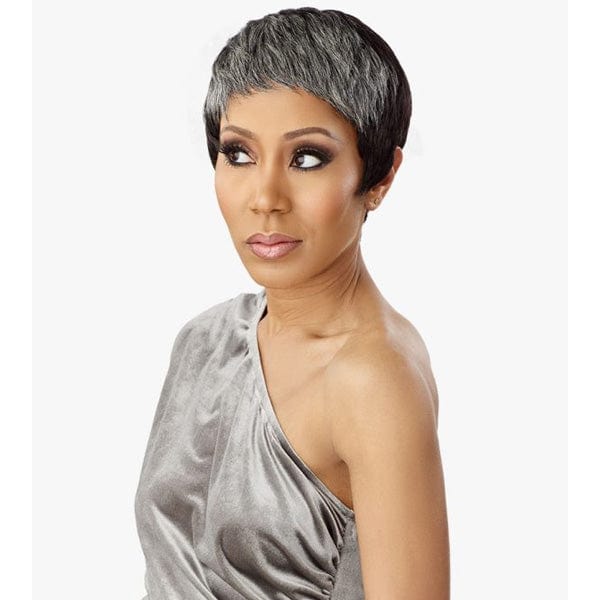Sensationnel Empire Salt & Pepper 100% Human Hair Celebrity Series Wig - EVIE - Airhomei