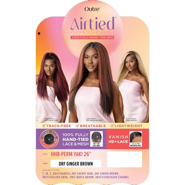 Outre Airtied Human Hair Blend Glueless 13X6 HD Lace Front Wig - HHB PERM YAKI 26