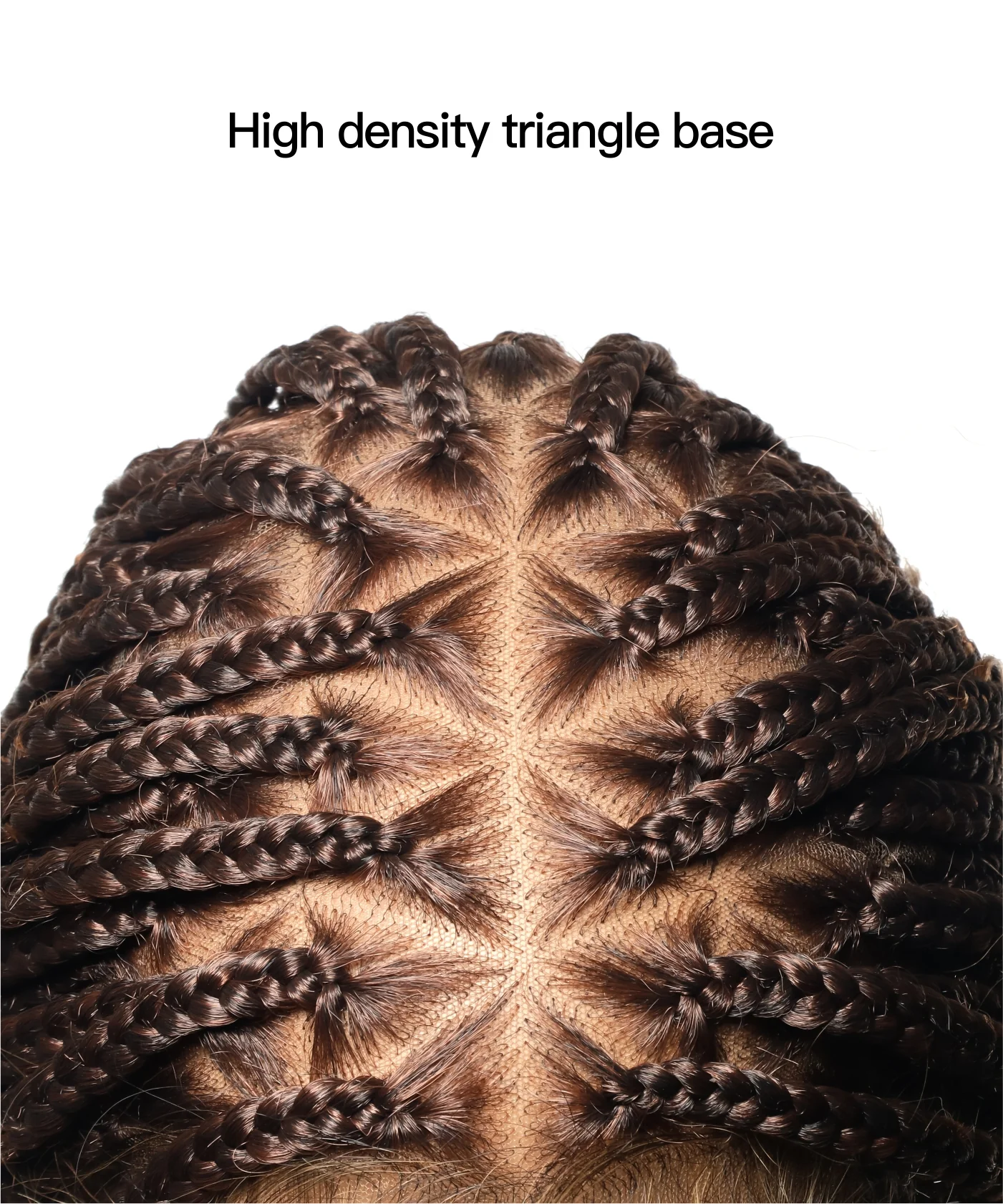 Triangle Base Full Lace Tangleless Human Hair Boho Curls Knotless Boho Box Braided Wig 36
