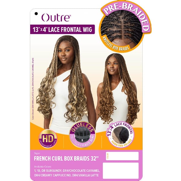 Outre 13x4 HD Pre-Braided Lace Front Wig - FRENCH CURL BOX BRAIDS 32
