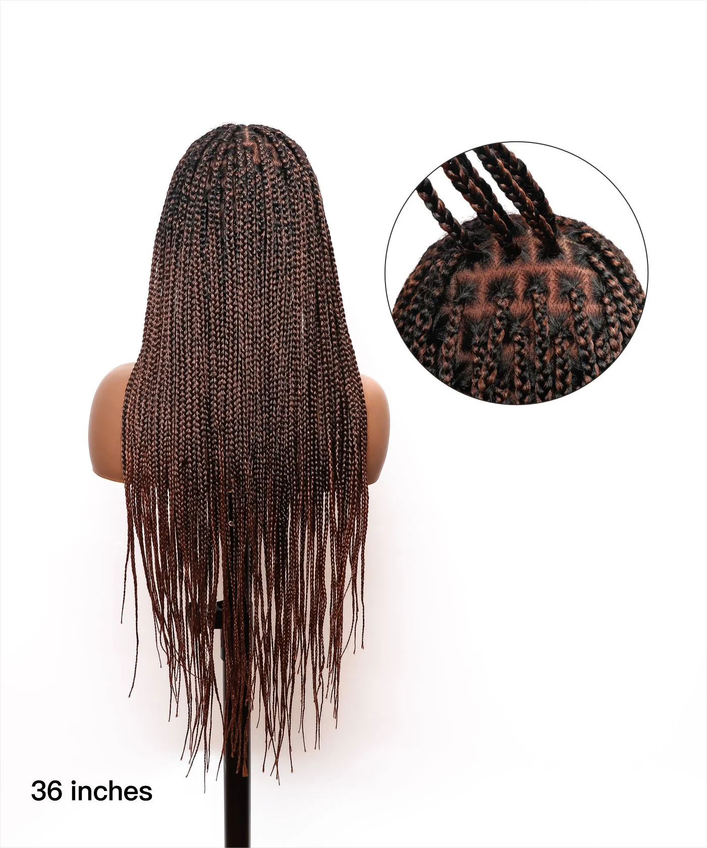 Pre Bleached Human Hair Lace Knotless Box Braided Wig -  Human Baby Hair & Human Hair Roots - Airhomei