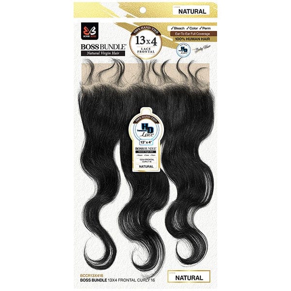 Bobbi Boss 100% Virgin Human Hair Boss Bundle 13x4 Swiss Lace Frontal Closure - CURLY 16