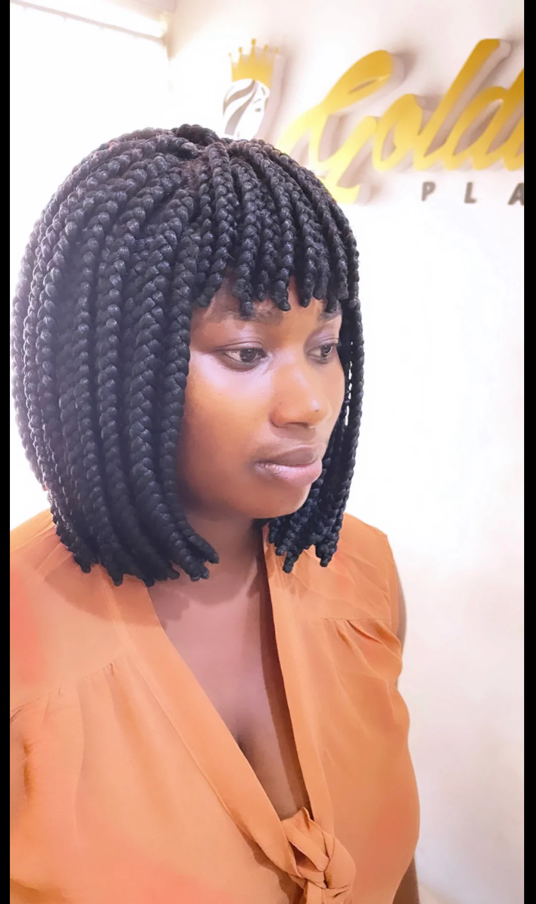 Bang Bob wig - Short Box Braid Wig - Airhomei