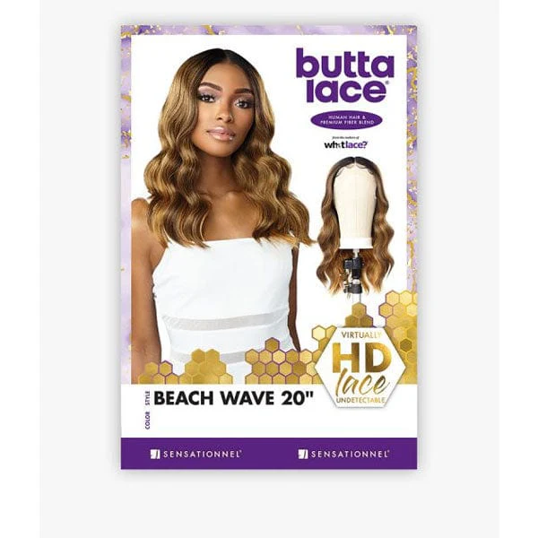 Sensationnel Butta Human Hair Blend Lace Front Wig - BEACH WAVE 20
