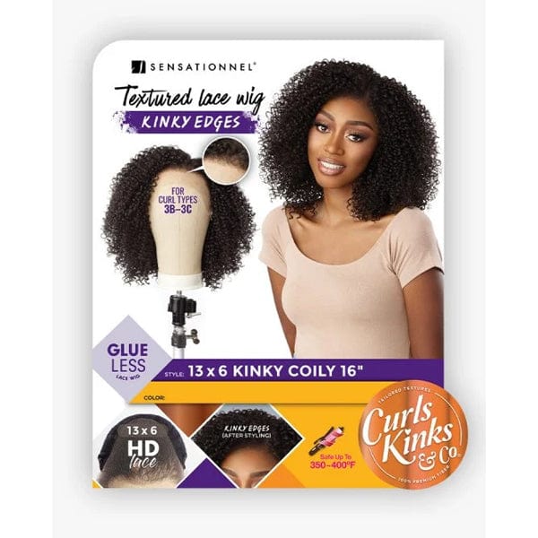 Sensationnel Kinky Edges Kinks & Co 13x6 HD Lace Front Wig - 13x6 KINKY COILY 16�� - Airhomei
