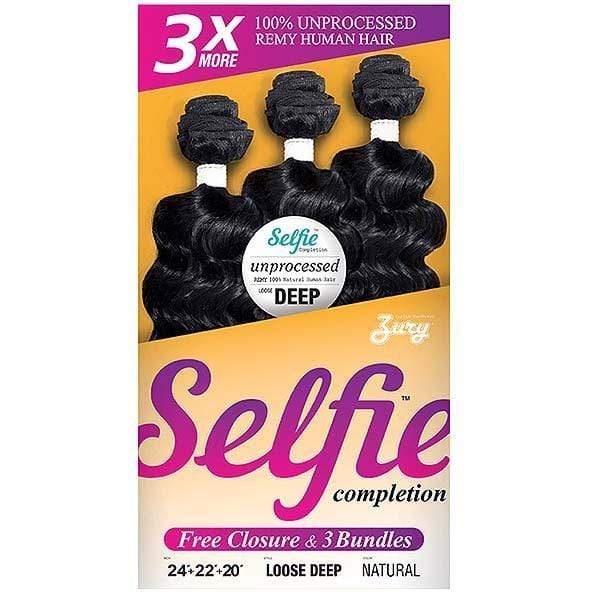 Zury Selfie Completion Kit 100% Remy Human Hair Weave - LOOSE DEEP - Airhomei