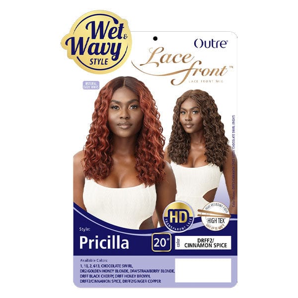 Outre Synthetic Swiss Wet & Wavy Lace Front Wig - PRICILLA - Airhomei