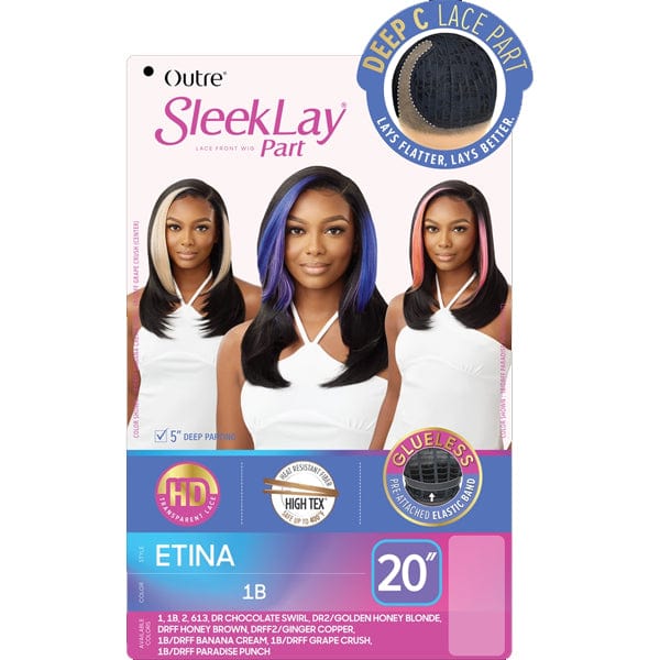 Outre Synthetic Sleeklay Part HD Lace Front Wig - ETINA - Airhomei