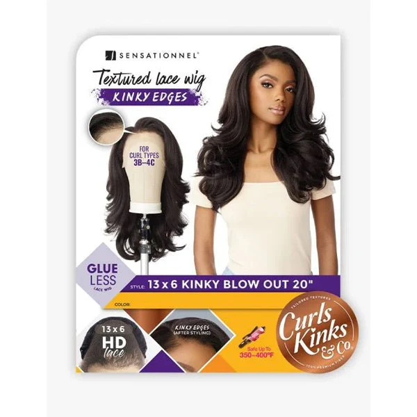 Sensationnel Kinky Edges Kinks & Co 13x6 HD Lace Front Wig - 13x6 KINKY BLOW OUT 20