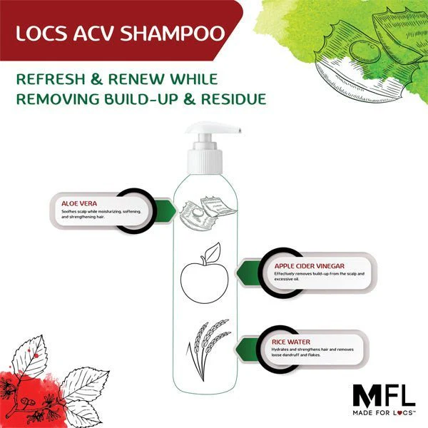 MFL - Locs Vegan Apple Cider Vinegar Shampoo -8oz - (C) - Airhomei