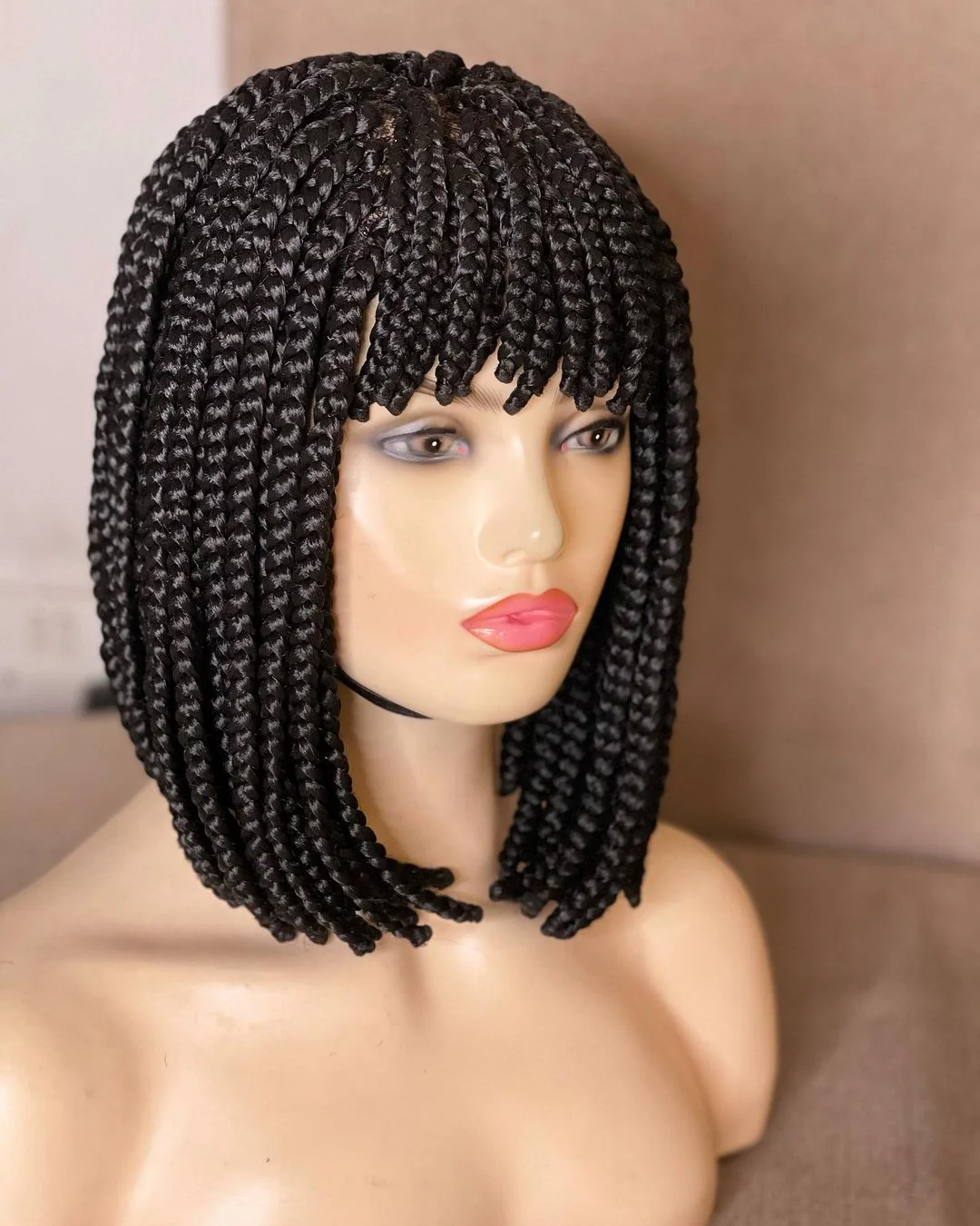 Bang Bob wig - Short Box Braid Wig - Airhomei